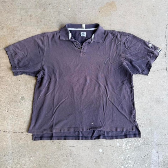 adidas Other - Vintage 90s Adidas Polo Shirt Mens XL Gray Purple Faded Trashed Distressed